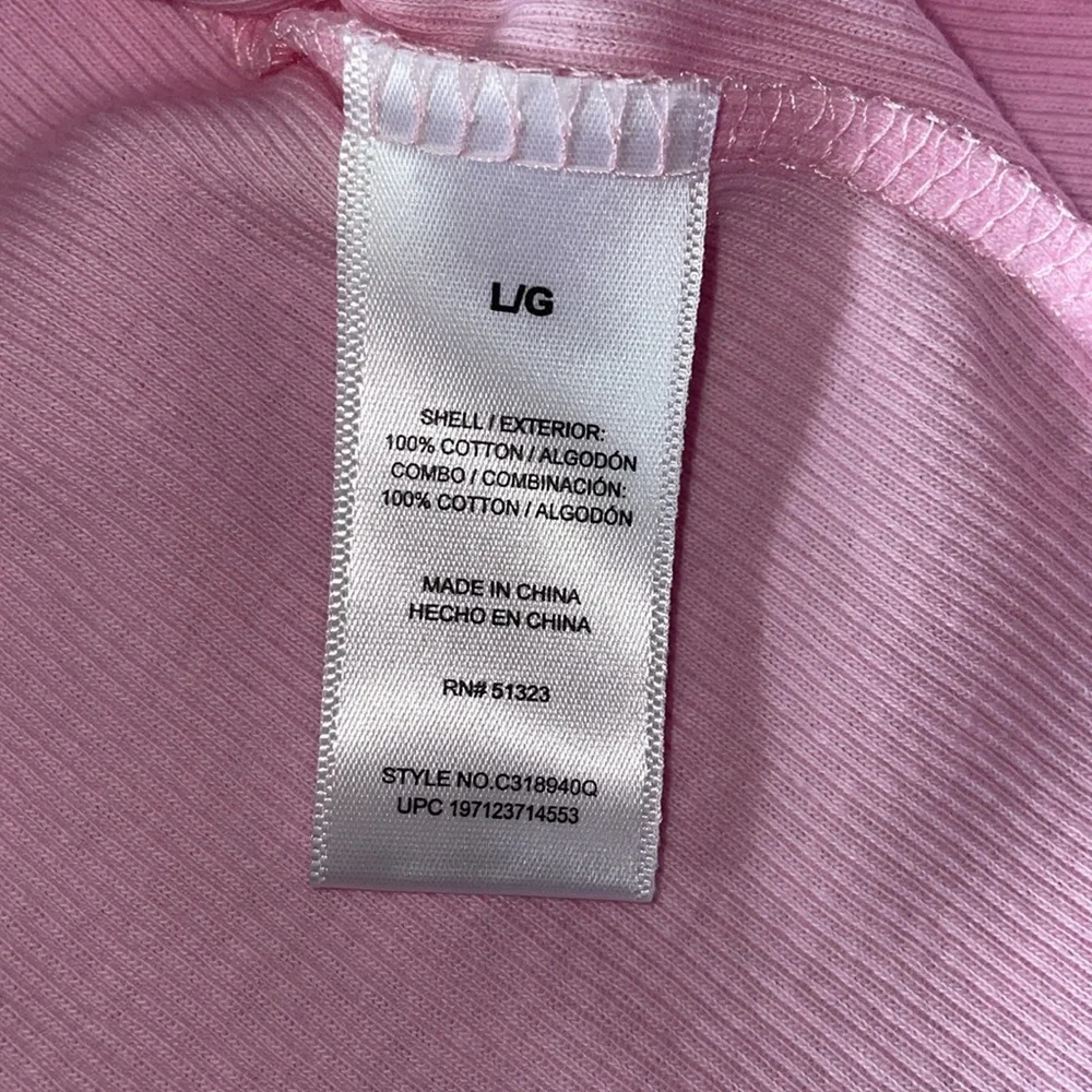 NWT Vince Camuto Pink Blush Ribbed Top.  Size Large - Picture 5 of 5